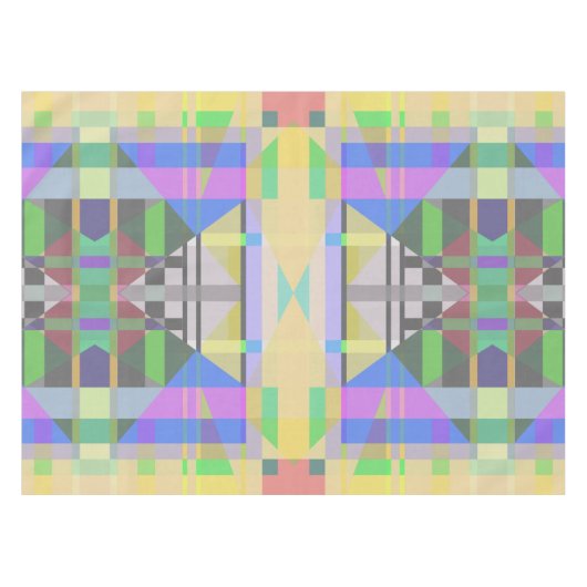 Geel Groen Blauw Paars Geometrisch Tafelkleed (Voorkant (Horizontaal))