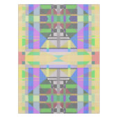 Geel Groen Blauw Paars Geometrisch Tafelkleed (Voorkant)