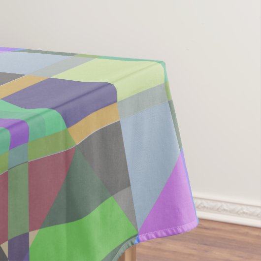 Geel Groen Blauw Paars Geometrisch Tafelkleed (Voorbeeld)