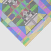 Geel Groen Blauw Paars Geometrisch Tissuepapier (Detail)