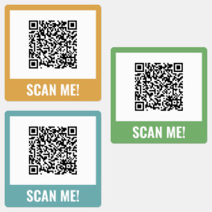Geel Groen Blauw Scan me! QR-codelijsten Labels