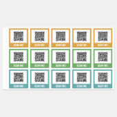 Geel Groen Blauw Scan me! QR-codelijsten Labels (Vel)