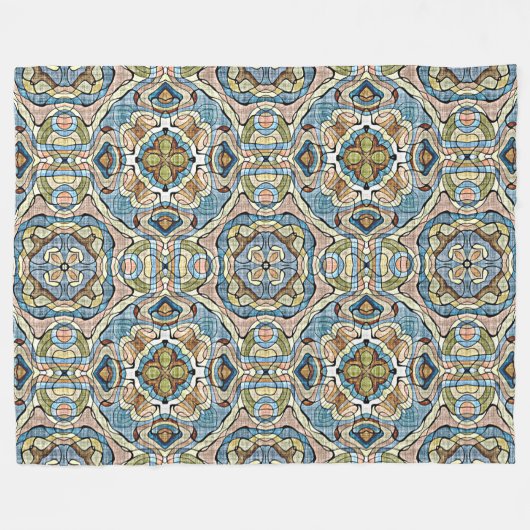 Geel Groen Blauwgroen Blauw Oranje Heup Bohemian A Fleece Deken (Voorkant (Horizontaal))