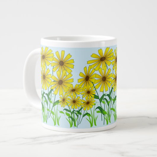 Geel Groen Bloemen Bloemen Disy Grote Koffiekop (Links)