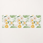 Geel Groen Bloemen Meisje Trendy Monogram Yoga Mat (Achterkant (horizontaal))