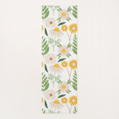Geel Groen Bloemen Meisje Trendy Monogram Yoga Mat (Achterkant)