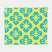 Geel groen bloemenblad zomer retro patroon fleece deken (Voorkant (Horizontaal))