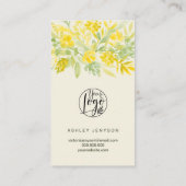 Geel groen bloemenkoel logo orde dank u visitekaartje (Achterkant)