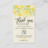 Geel groen bloemenkoel logo orde dank u visitekaartje (Voorkant)