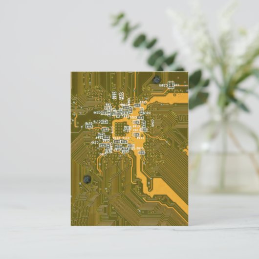 Geel-groen briefkaart (Staand voorkant)