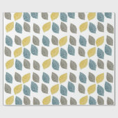 Geel Groen Bruin Bladeren Cadeaupapier (Vlak)