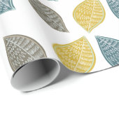 Geel Groen Bruin Bladeren Cadeaupapier (Rol Hoek)
