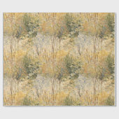 Geel Groen Bruine Bomen Cadeaupapier (Vlak)