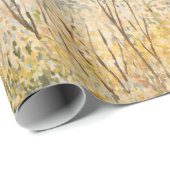 Geel Groen Bruine Bomen Cadeaupapier (Rol Hoek)