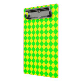 Geel Groen Checker Diamant Patroon Mini Klembord (Angled2)
