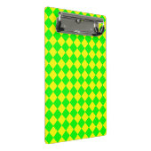 Geel Groen Checker Diamant Patroon Mini Klembord (Schuin)