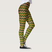 Geel Groen Chevron Modern Leer Leggings (Rechts)