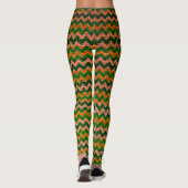 Geel Groen Chevron Modern Leer Leggings (Achterkant)