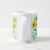 Geel Groen Daisy Bloem Bloemen Natuur Ontwerp Grote Koffiekop (Achterkant)