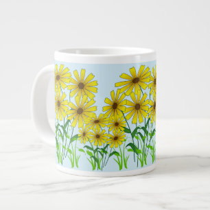 Geel Groen Daisy Bloem Bloemen Natuur Ontwerp Grote Koffiekop