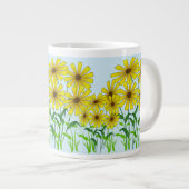 Geel Groen Daisy Bloem Bloemen Natuur Ontwerp Grote Koffiekop (Voorkant rechts)