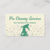 Geel Groen Daisy Spray Fles Schoonmaak Tuinieren Visitekaartje (Achterkant)