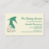 Geel Groen Daisy Spray Fles Schoonmaak Tuinieren Visitekaartje (Voorkant)