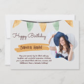 Geel & Groen Eenvoudig Gelukkig Verjaardagsflat Feestdagenkaart (Voorkant)