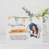 Geel & Groen Eenvoudig Gelukkig Verjaardagsflat Feestdagenkaart (Staand voorkant)