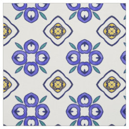 Geel, groen en blauw Damaspatroon Stof