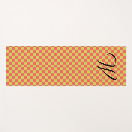 Geel groen en lichtroze kastMonogrammen Yogamat (Voorkant (horizontaal))