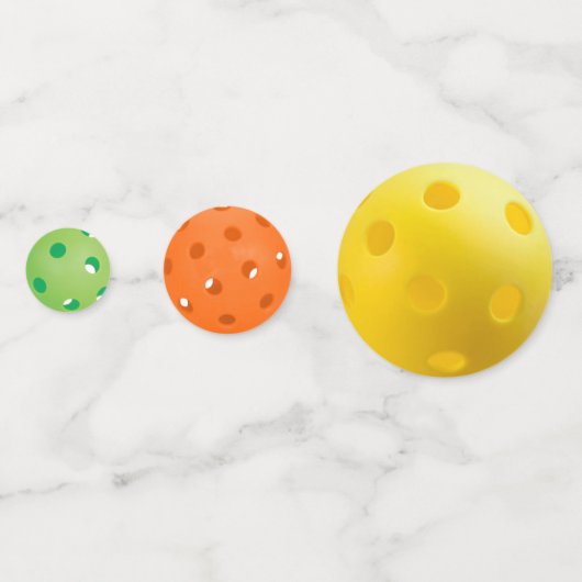 Geel, groen en Oranje Pickleball Balls Confetti (Achterkanten)