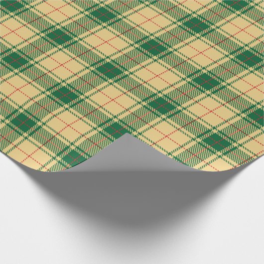  geel groen en rood bijtaarkleurig tartaanplein cadeaupapier (Hoek)