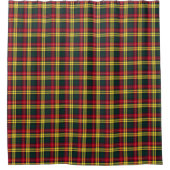 Geel, Groen en Rood Buchanan Clan Tartan Douchegordijn (Voorkant)