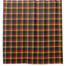 Geel, Groen en Rood Buchanan Clan Tartan Douchegordijn
