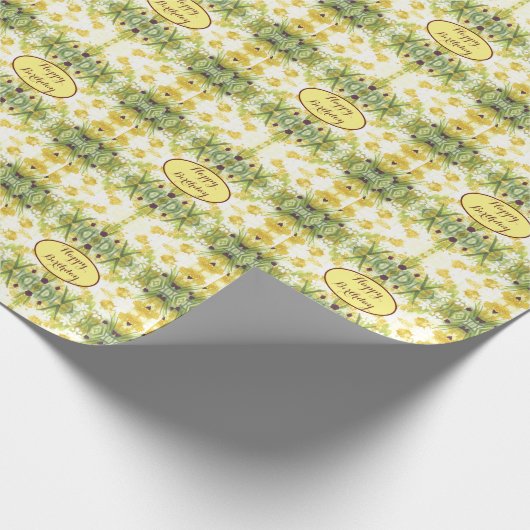 Geel Groen en Wit Cadeaupapier (Hoek)