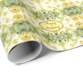 Geel Groen en Wit Cadeaupapier (Rol Hoek)