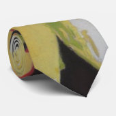 geel groen en zwart spettert abstract patroon stropdas (Opgerold)