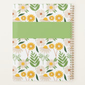 Geel groen Floral Girly Trendy Monogram Planner (Achterkant)