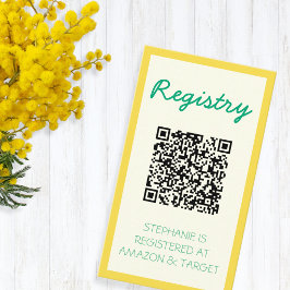 Geel & Groen Fresh Gift Registry Bruidsfeest Informatiekaartje