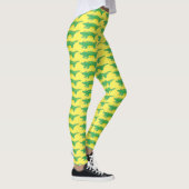 Geel groen gator Alligator Crocodile Crococ Animal Leggings (Rechts)