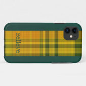 Geel-groen gele gelaatspatroon iPhone Case (Achterkant (horizontaal))