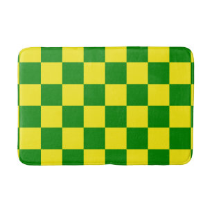 Geel groen geruit controlepatroon badmat