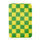Geel groen geruit controlepatroon badmat (Voorkant Verticaal)