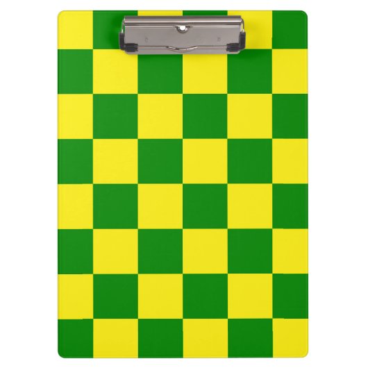 Geel groen geruit controlepatroon klembord (Voorkant)