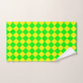 Geel Groen Geruit Diamant Patroon Bad Handdoek (Handdoek)