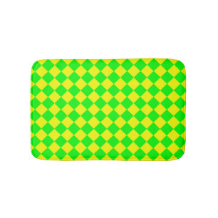 Geel Groen Geruit Diamant Patroon Badmat