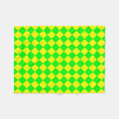 Geel Groen Geruit Diamant Patroon Fleece Deken (Voorkant (Horizontaal))
