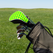 Geel Groen Geruit Diamant Patroon Golfheadcover (Insitu)