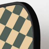 Geel Groen Geruit Diamant Patroon Pickleball Paddle (Links Detail)